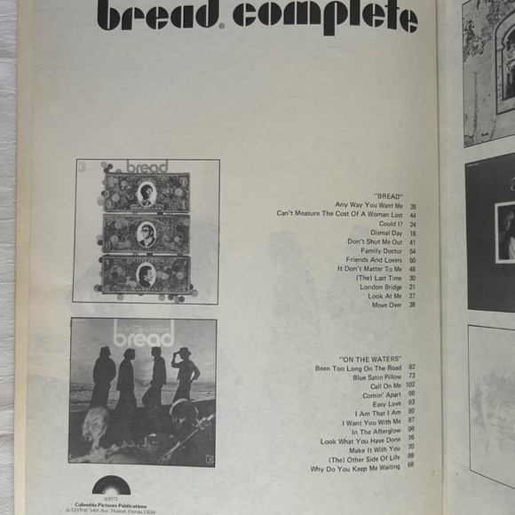 Vintage Bread Complete Sheet Music Songbook Piano Vocal Guitar 264 Pages 1970’s - Picture 4 of 16